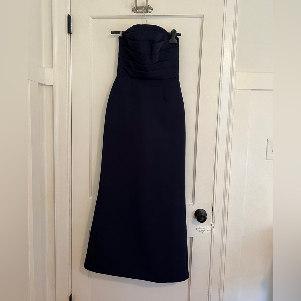 Amsale Sonia Dress in Navy Blue - Picture 2 of 8